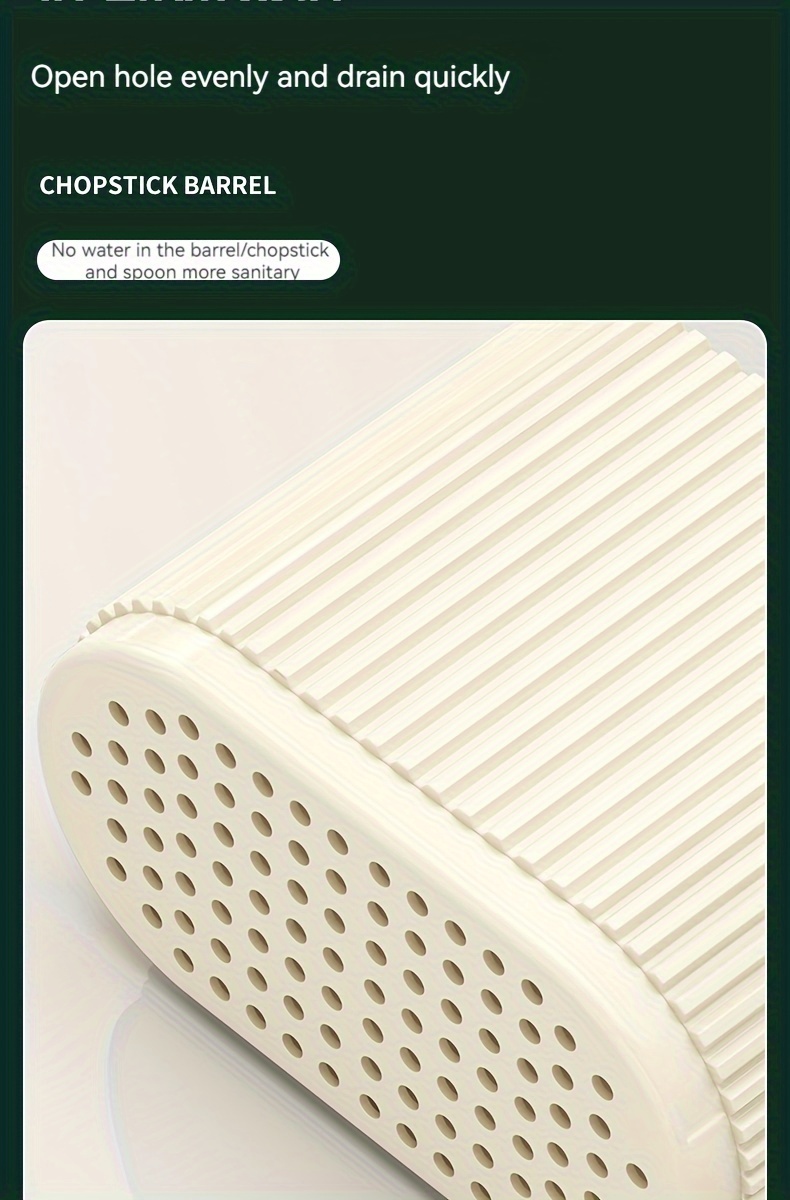 1pc Utensil Holder, Countertop Knife & Fork Storage Drain Box, Multifunctional Plastic Rectangular Drainage Fridge Box, For Spatula, Spoon, Knife, Chopsticks And Fork, Household Storage Supplies