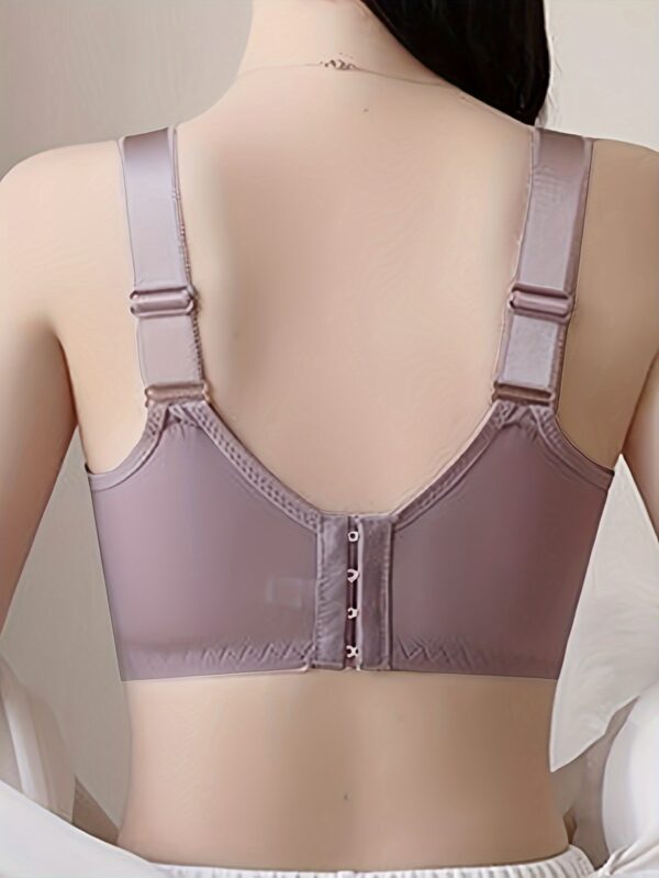 Plus Size Contrast Lace Underwire-Free Bra - Full Coverage Push-Up, Anti-Slip & Anti-Sagging, Lightweight Breathable Design with Elegant Lace Trim for Everyday Comfort, Lace Bra, Comfortable Undergarment, Underwirefree Construction