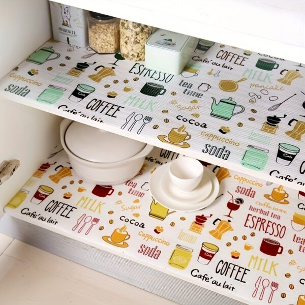 1roll Shelf Liners, Multifunctional Drawer Liner, Cute Cartoon Printing Non-Adhesive Pad, Moisture-Proof Drawer Paper, For Cabinet, Drawer, Wardrobe, Shelf And Cupboard, Home Decor, Kitchen Gadgets, Kitchen Organizers And Storage