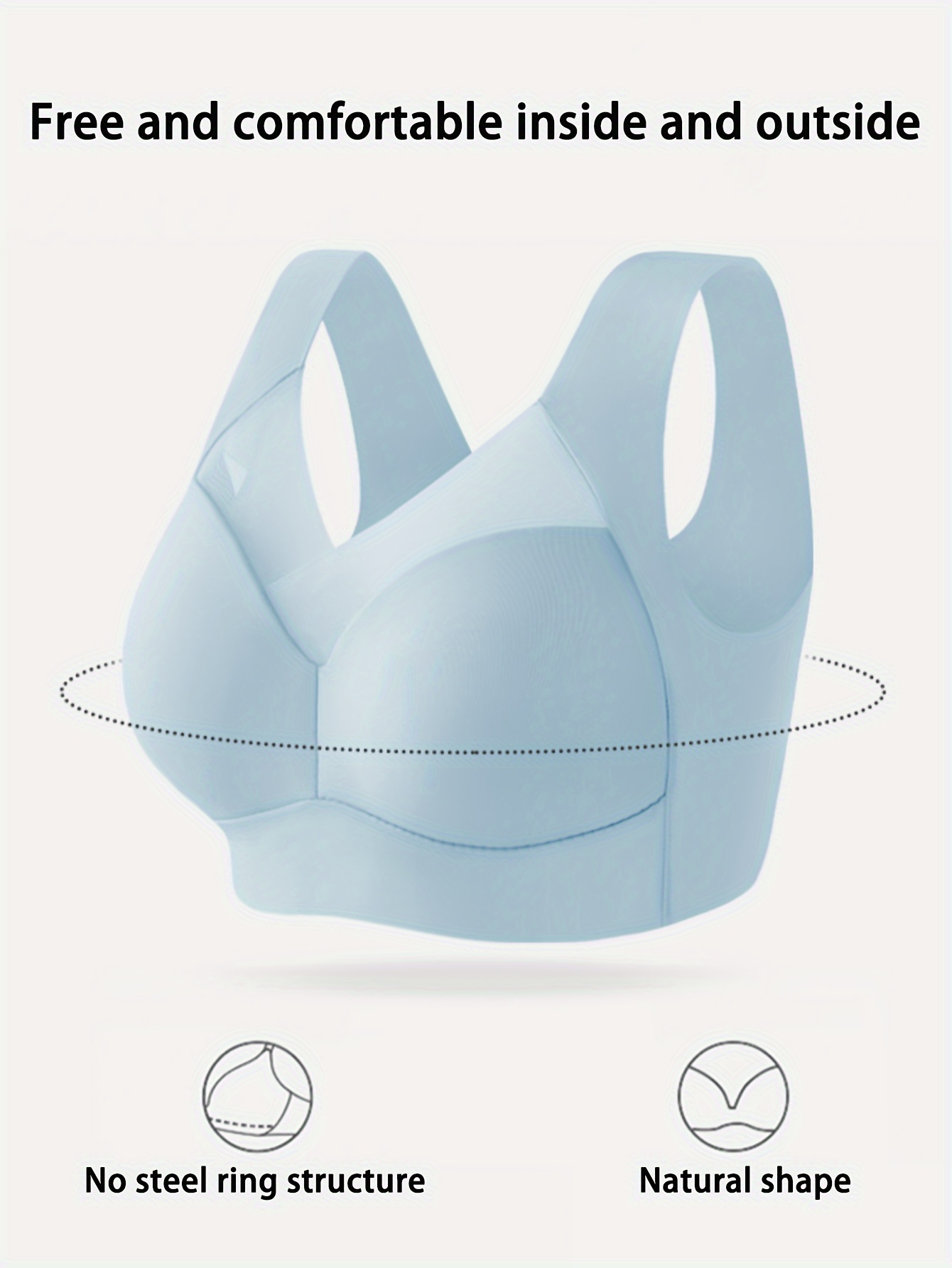 Solid Color Sexy No Steel Ring Women'S Underwear Comfortable Breathable Gathered Vest Bra Underwear