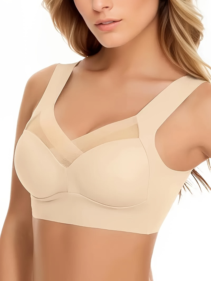 Solid Color Sexy No Steel Ring Women'S Underwear Comfortable Breathable Gathered Vest Bra Underwear