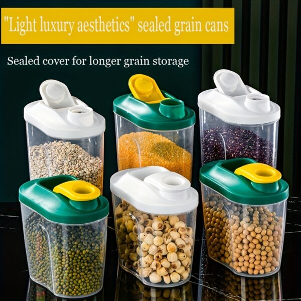 Home Sealing Jar Cereal Storage Box Living Room Nut Biscuit Whole Grain Plastic Container
