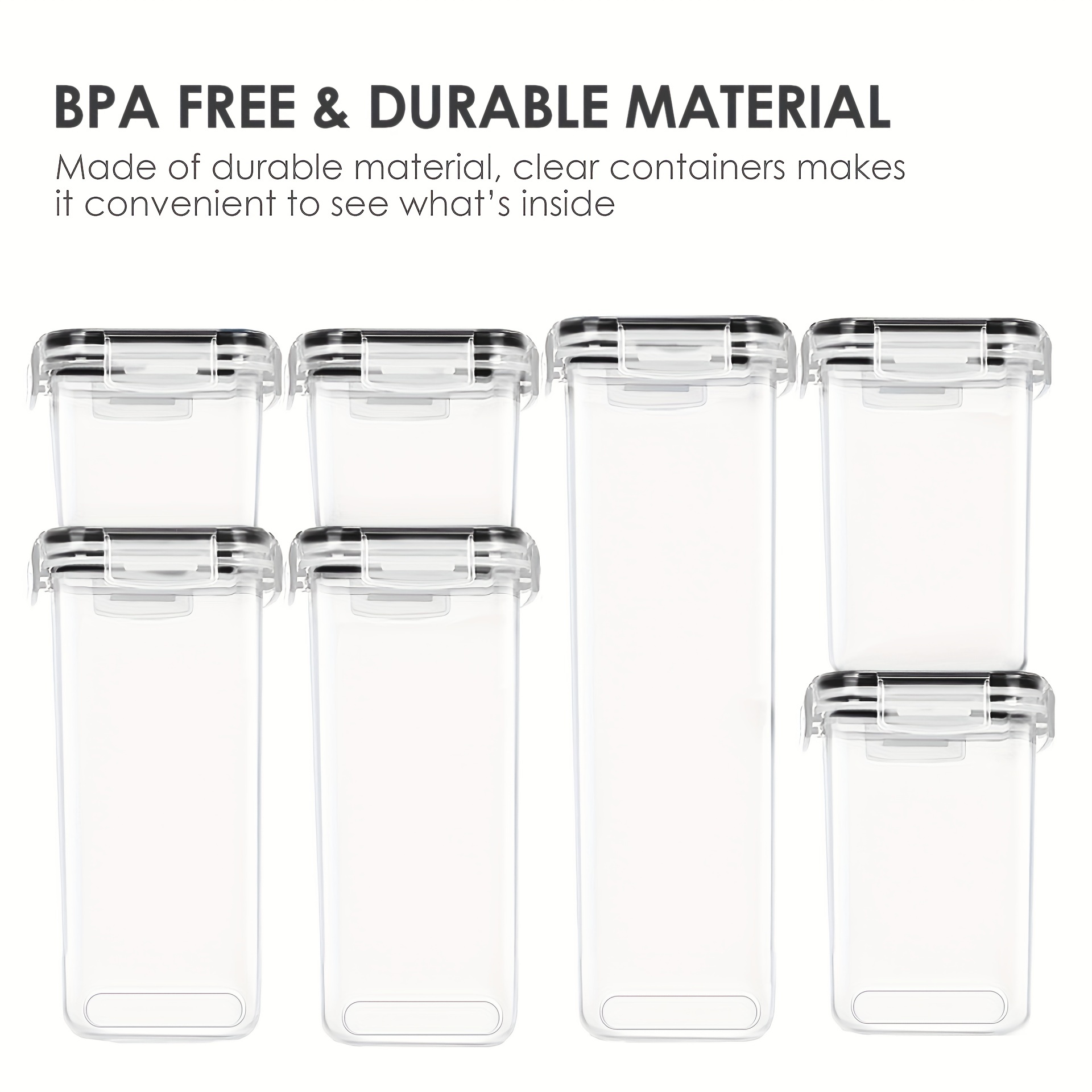 4/7/8pcs Airtight Food Storage Containers Set with Lids, BPA Free Plastic Dry Food Canisters for RV Kitchen Pantry Organization, Dishwasher Safe, with Labels - Image 11