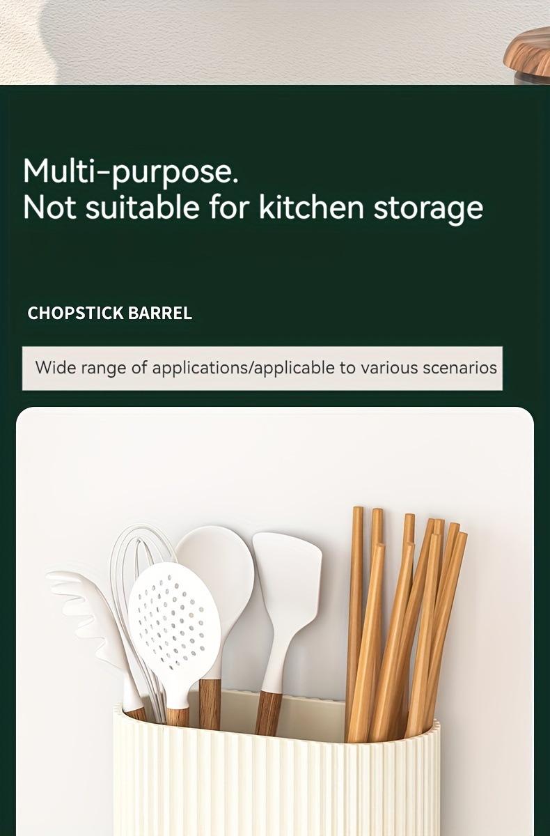 1pc Utensil Holder, Countertop Knife & Fork Storage Drain Box, Multifunctional Plastic Rectangular Drainage Fridge Box, For Spatula, Spoon, Knife, Chopsticks And Fork, Household Storage Supplies