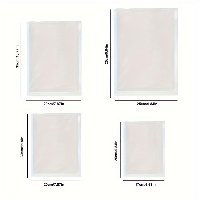 50-Pack Vacuum Sealer Bags, Reusable Food Storage Pouches, No Electricity Needed, Freshness Preservation for Kitchen, Compatible with Vacuum Sealer Machine Accessories