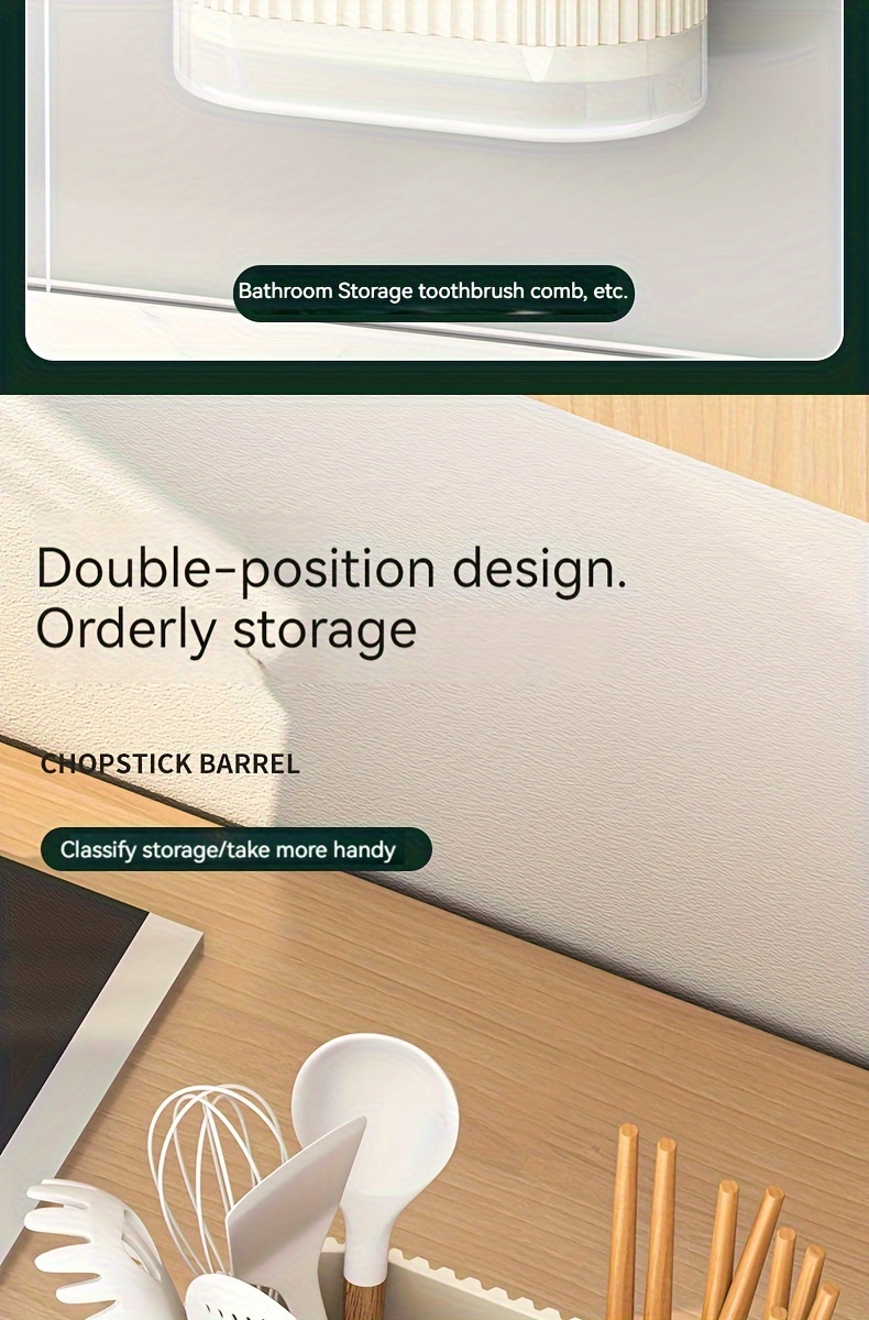 1pc Utensil Holder, Countertop Knife & Fork Storage Drain Box, Multifunctional Plastic Rectangular Drainage Fridge Box, For Spatula, Spoon, Knife, Chopsticks And Fork, Household Storage Supplies