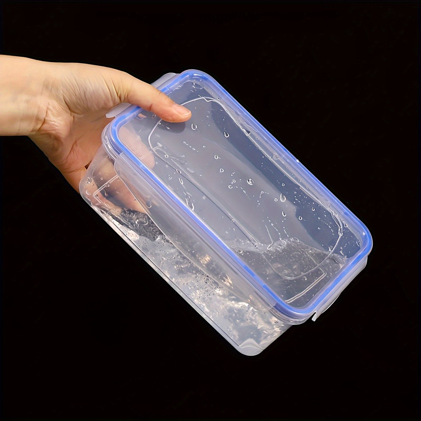 1pc, Transparent Food Storage Box, Plastic Storage Box, Moisture-proof Grain Storage Box, Large Storage Containers, Kitchen Refrigerator Storage Box, Food Airtight Container, Thickened Food Sealing Box, Microwave Safe, Home Kitchen Accessories