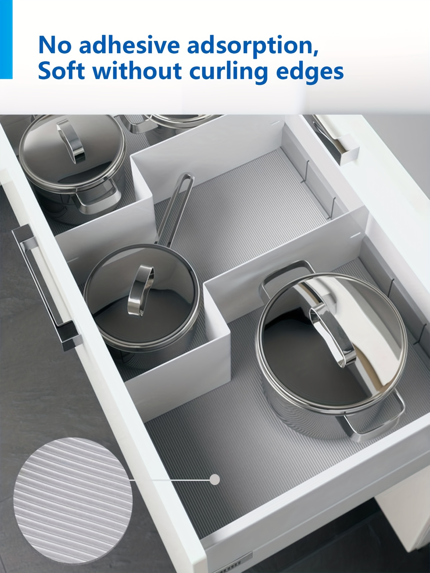 Moisture-Resistant Plastic Drawer Liner - Anti-Scratch, Oil-Resistant, Easy-Clean Kitchen Organizer for Cabinets, Shelves, and Drawers, Shelf Organizer|Sleek White Design|Durable Plastic Material