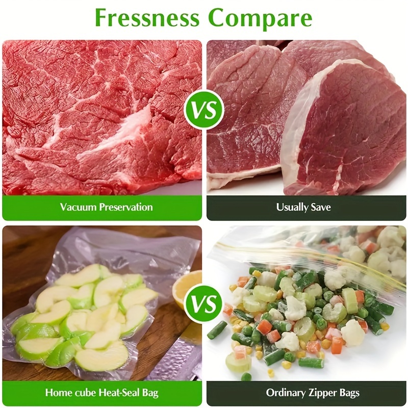 Transparent Embossed Vacuum Sealed Food Storage Bag, Space-Saving Plastic Material, No Electricity Needed, for Vacuum Preservation Machine, Food Packaging