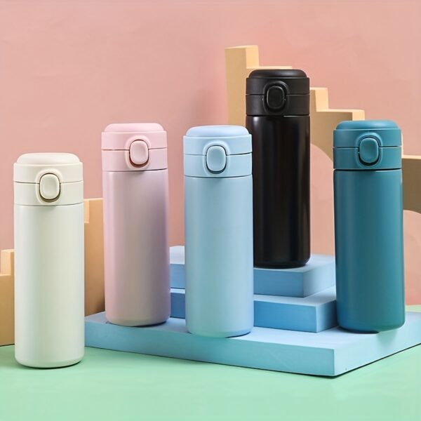 Stainless Steel Insulated Cup - Hand Wash Only, Reusable, Multipurpose, No Electricity Needed, Portable Bouncing Cup for Male Students, Japanese Harajuku Style