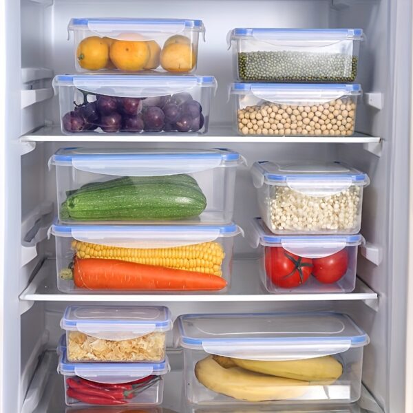 1pc, Transparent Food Storage Box, Plastic Storage Box, Moisture-proof Grain Storage Box, Large Storage Containers, Kitchen Refrigerator Storage Box, Food Airtight Container, Thickened Food Sealing Box, Microwave Safe, Home Kitchen Accessories