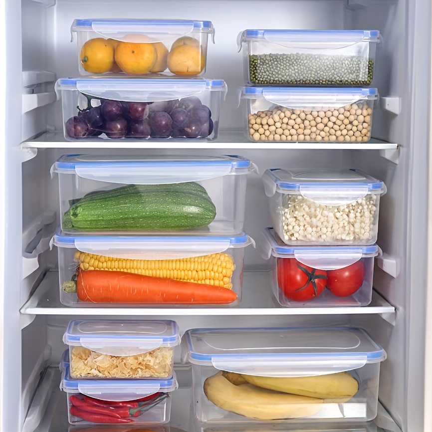 1pc, Transparent Food Storage Box, Plastic Storage Box, Moisture-proof Grain Storage Box, Large Storage Containers, Kitchen Refrigerator Storage Box, Food Airtight Container, Thickened Food Sealing Box, Microwave Safe, Home Kitchen Accessories