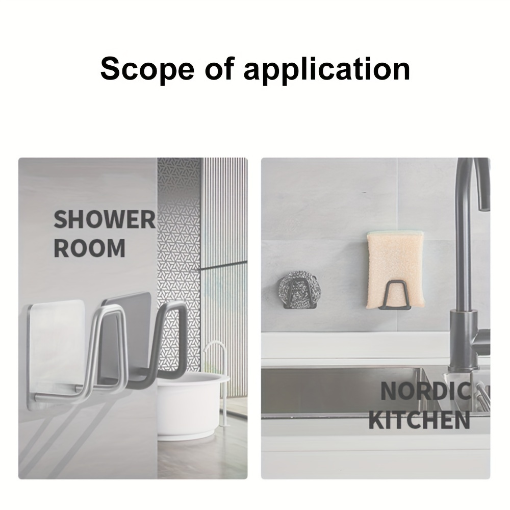Stainless Steel Kitchen Sink Shelves, Sponge Stands, Sticky Drain Dry Racks, Kitchen Wall Hooks, Accessories, Storage Organizers