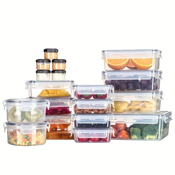 18 Pack Food Storage Containers With Airtight Lids: Leak-Proof Plastic Containers For Kitchen Organization, Meal Prep, Lunch Containers Organization