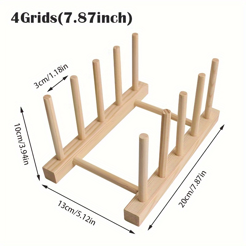 1pc Wooden Plate Racks Dish Stand Holder, Kitchen Storage Cabinet Organizer For Dish/Plate/Bowl/Cup/Pot Lid/Cutting Board, Drain Rack For Kitchen Utensils, Kitchen Cabinet Organizer, Kitchen Organizer