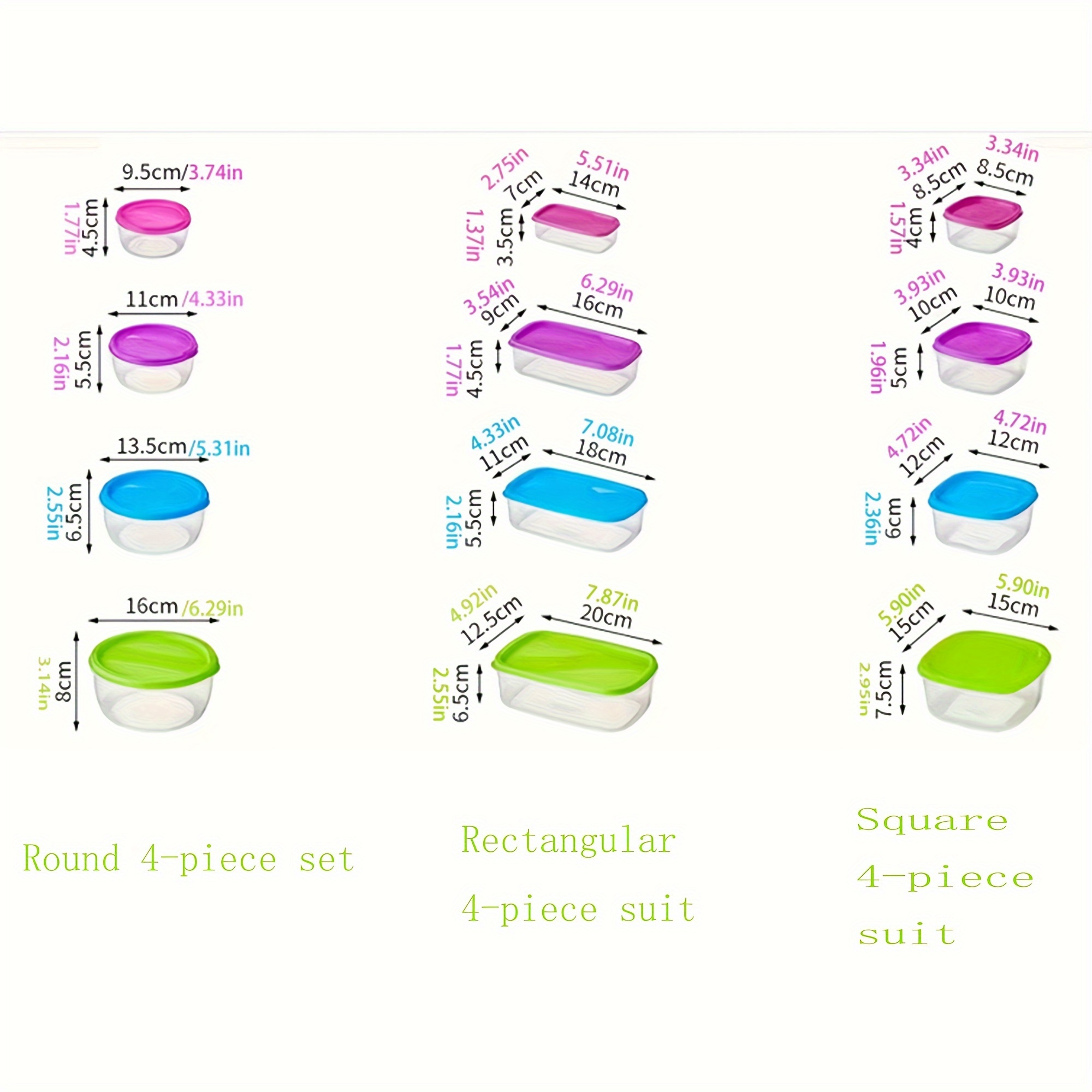 Rainbow Fresh-keeping Box 4/5/6pcs Set with Lid Food Storage Container Large Capacity Reusable, Refrigerator Fresh-keeping Box, Lunch Box, Leak-proof Preparation Container, Microwave, Freezer and Dishwasher Available, Essential for Camping Outings