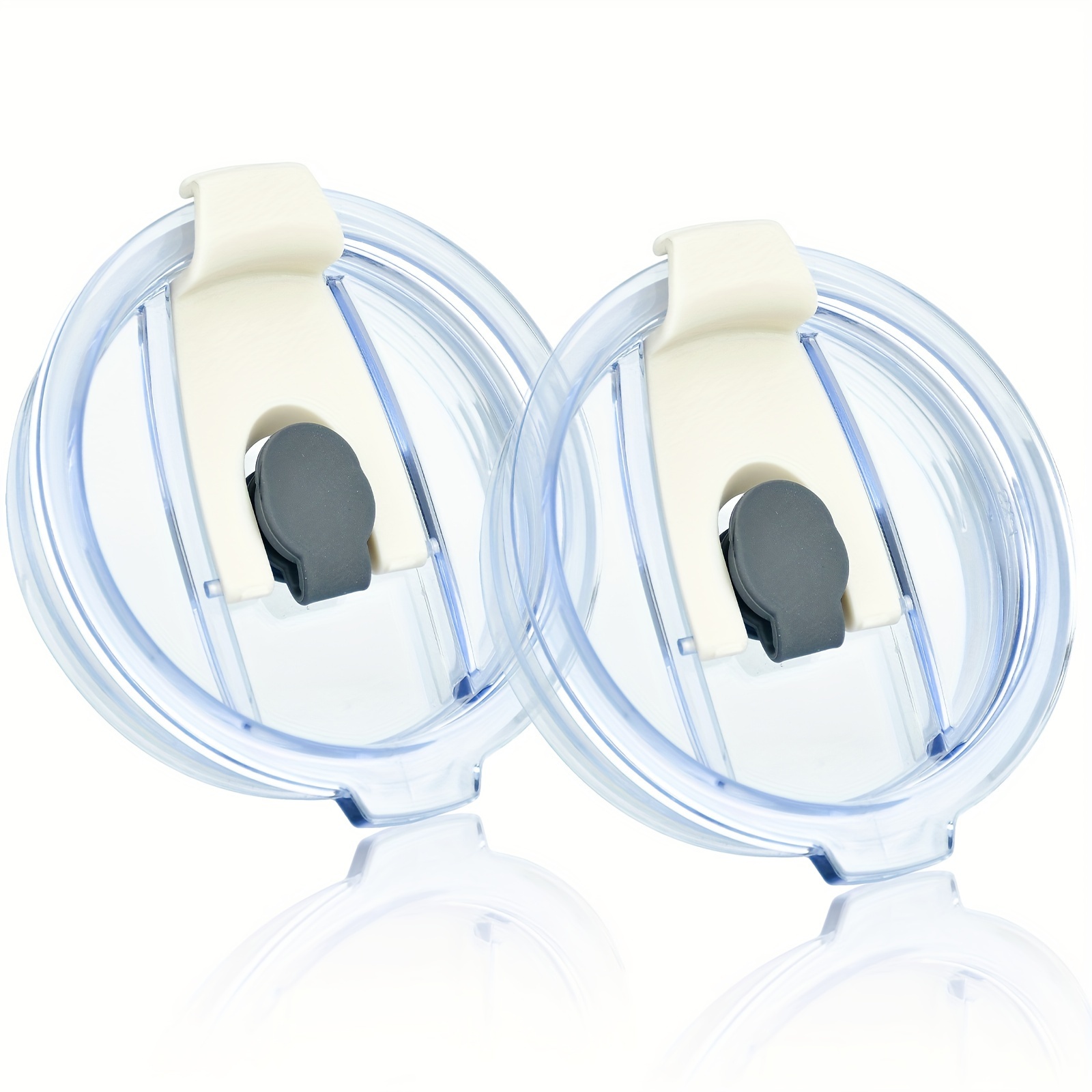 1pc/2pcs AS plastic material sealed leak-proof 2-use straw cover, can drink directly, can insert straw to drink, suitable for 40oz handle cup, 40 ice cup straw cover with thread, Best for Christmas - Image 9