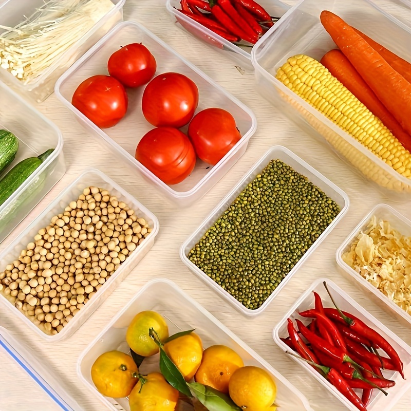 1pc, Transparent Food Storage Box, Plastic Storage Box, Moisture-proof Grain Storage Box, Large Storage Containers, Kitchen Refrigerator Storage Box, Food Airtight Container, Thickened Food Sealing Box, Microwave Safe, Home Kitchen Accessories