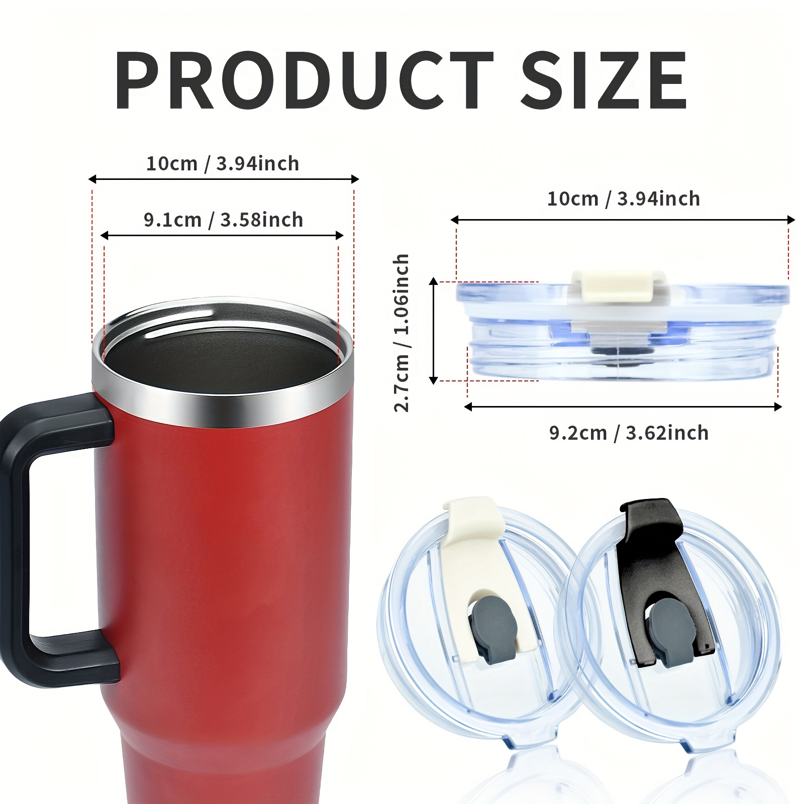 1pc/2pcs AS plastic material sealed leak-proof 2-use straw cover, can drink directly, can insert straw to drink, suitable for 40oz handle cup, 40 ice cup straw cover with thread, Best for Christmas