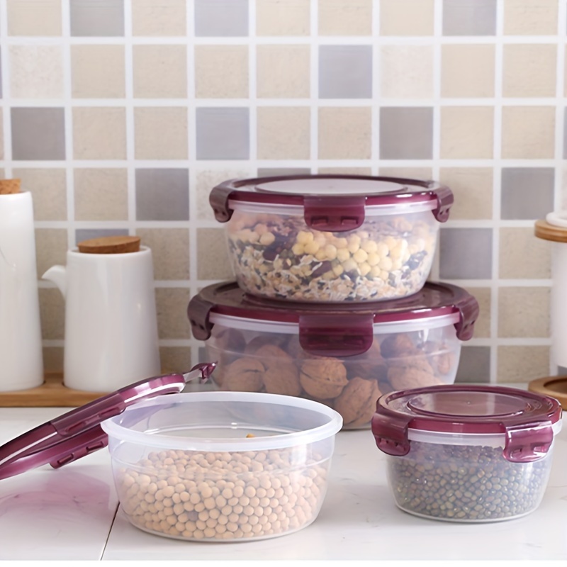 4pcs Preservation Box, Plastic Refrigerator Storage Box, Transparent Preservation Box, Refrigerator Fruit And Vegetable Crispy Skin, Dumpling, Meat, Egg, Ginger, Garlic, And Scallion Food Storage Container