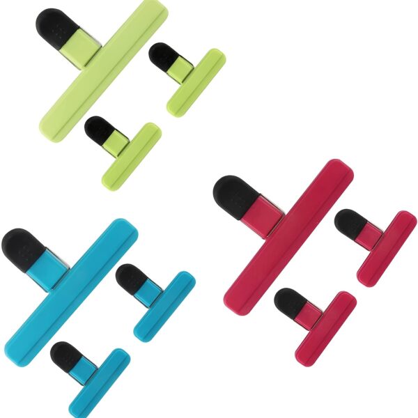 6/9pcs Food Bag Clips, Chip Bag Clips, Foods Snacks Bag Paper Clips, Plastic Heavy Duty Seal Grips, Kitchen Supplies, Christmas Decorations