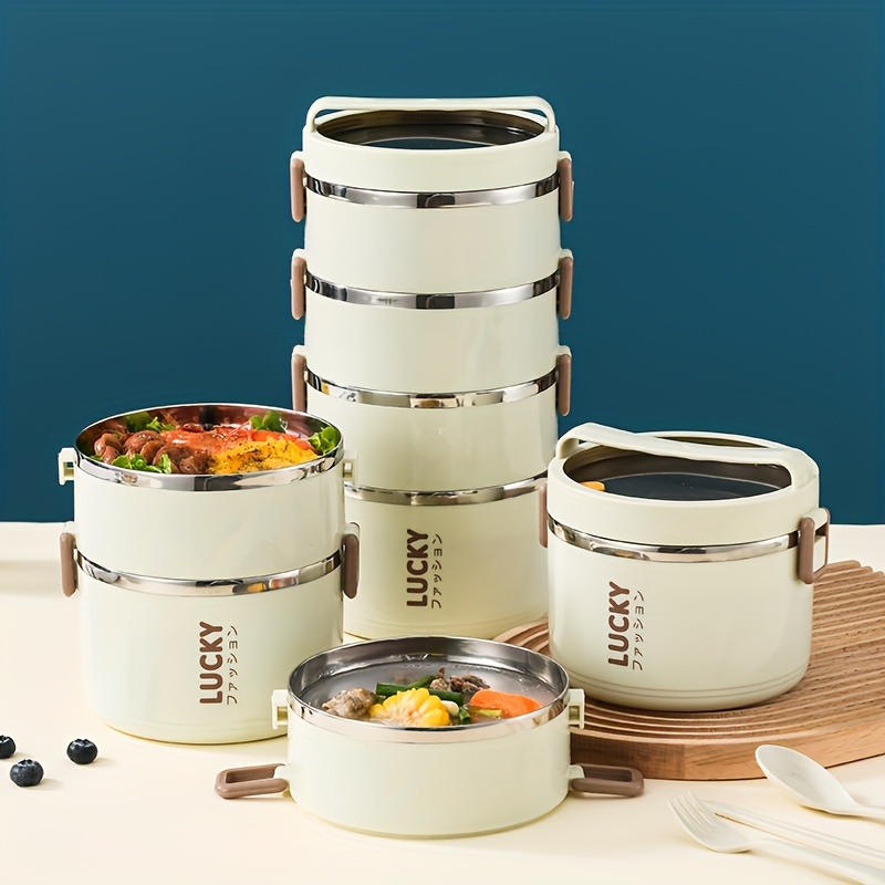 1pc Lucky Charm Stainless Steel Lunch Box Set with Insulated Tote Bag - Durable, BPA-Free, Perfect for School, Camping, and Work - Ideal for Students and Workers - Back to School Essentials, School Lunch Bag | Stylish Lunch Bag | Insulated Lunch Bag, Lunch Bag