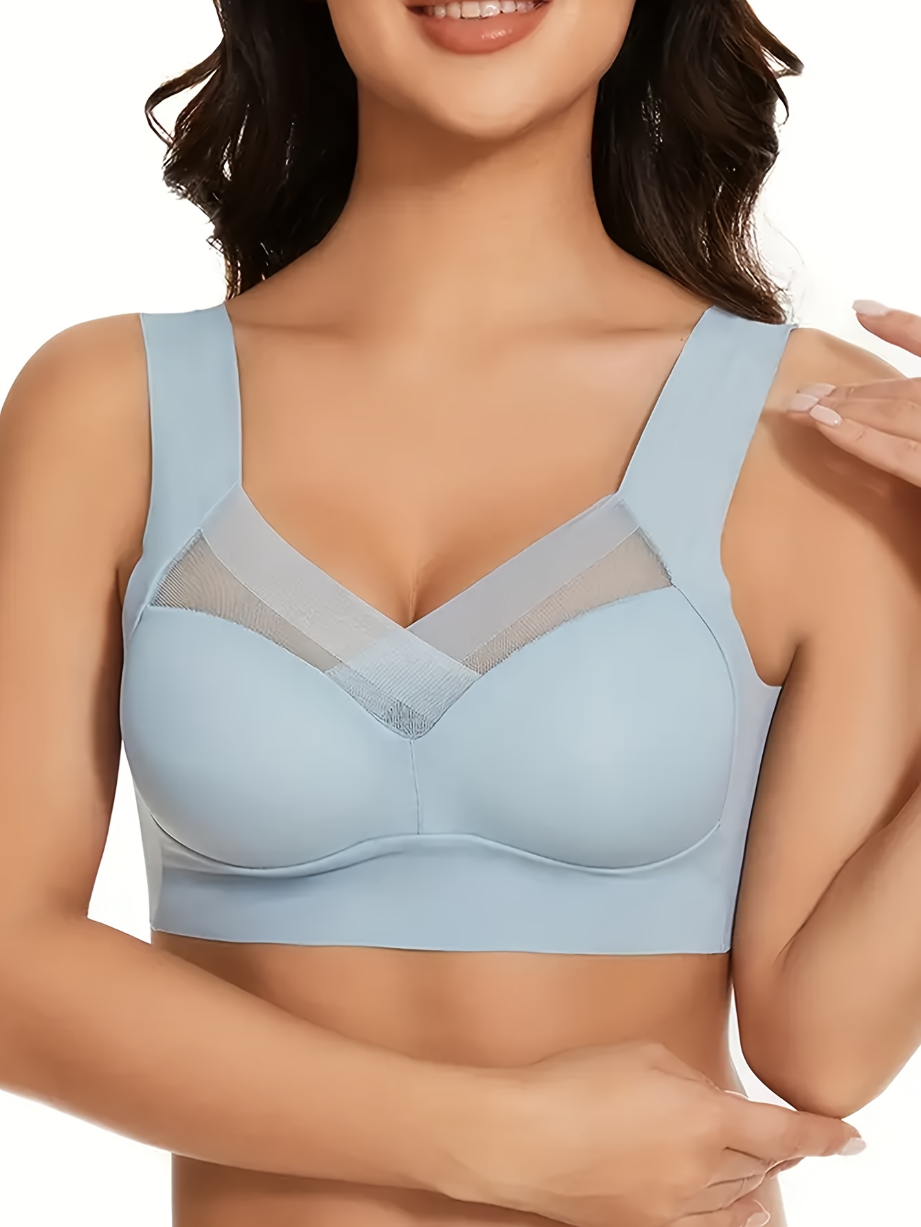 Solid Color Sexy No Steel Ring Women'S Underwear Comfortable Breathable Gathered Vest Bra Underwear