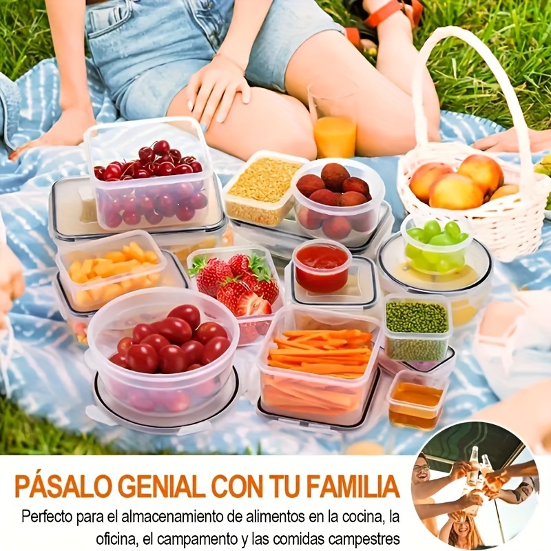 12/24pcs Transparent Kitchen Food Storage Container Set - Microwave Safe, Multipurpose Plastic Meal Prep Boxes with Flip-Top Lids + 24 Chalkboard Labels - Ideal for Vegetables, Fruits, Grains & More