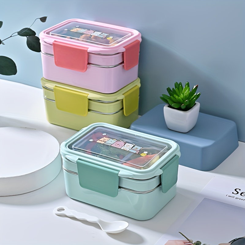 1pc Programmable Stainless Steel Lunch Box with Grids, Leakproof Bento Container, Dishwasher Safe, Rectangle Food Storage for Office, School, Canteen, Home Kitchen - No Electricity Needed,Back to School - Image 11