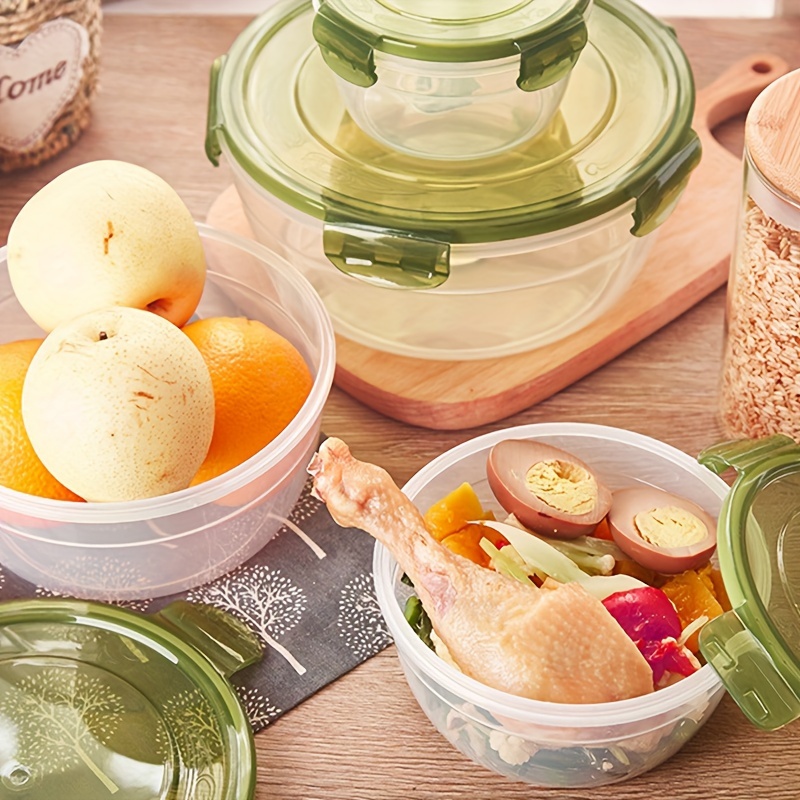 4pcs Preservation Box, Plastic Refrigerator Storage Box, Transparent Preservation Box, Refrigerator Fruit And Vegetable Crispy Skin, Dumpling, Meat, Egg, Ginger, Garlic, And Scallion Food Storage Container