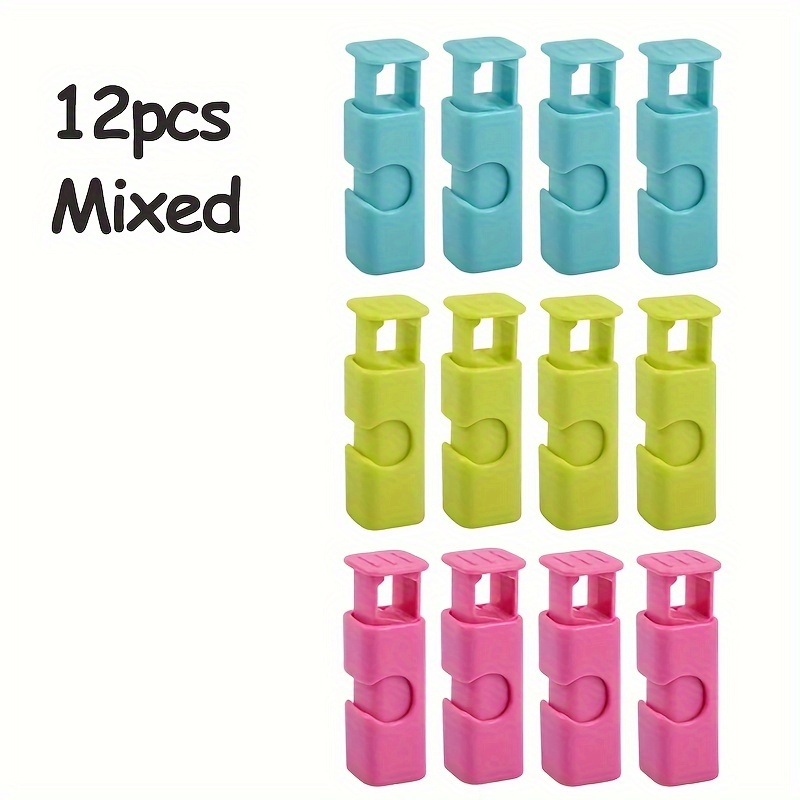 12-Pack Reusable Plastic Food Bag Clips - Non-Food Contact Bread Snack Bag Sealer Clamps for Kitchen Storage & Organization Accessories - Image 3
