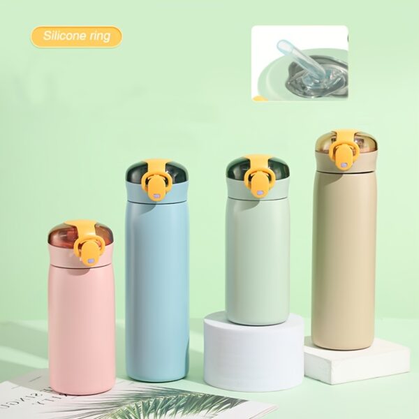 1pc, 320ml/460ml Stainless Steel Vacuum Cup, 10.8oz/15.5oz Portable Water Cup With Straw, Thermal Water Cup, Suitable For Home, Outdoor, Travel