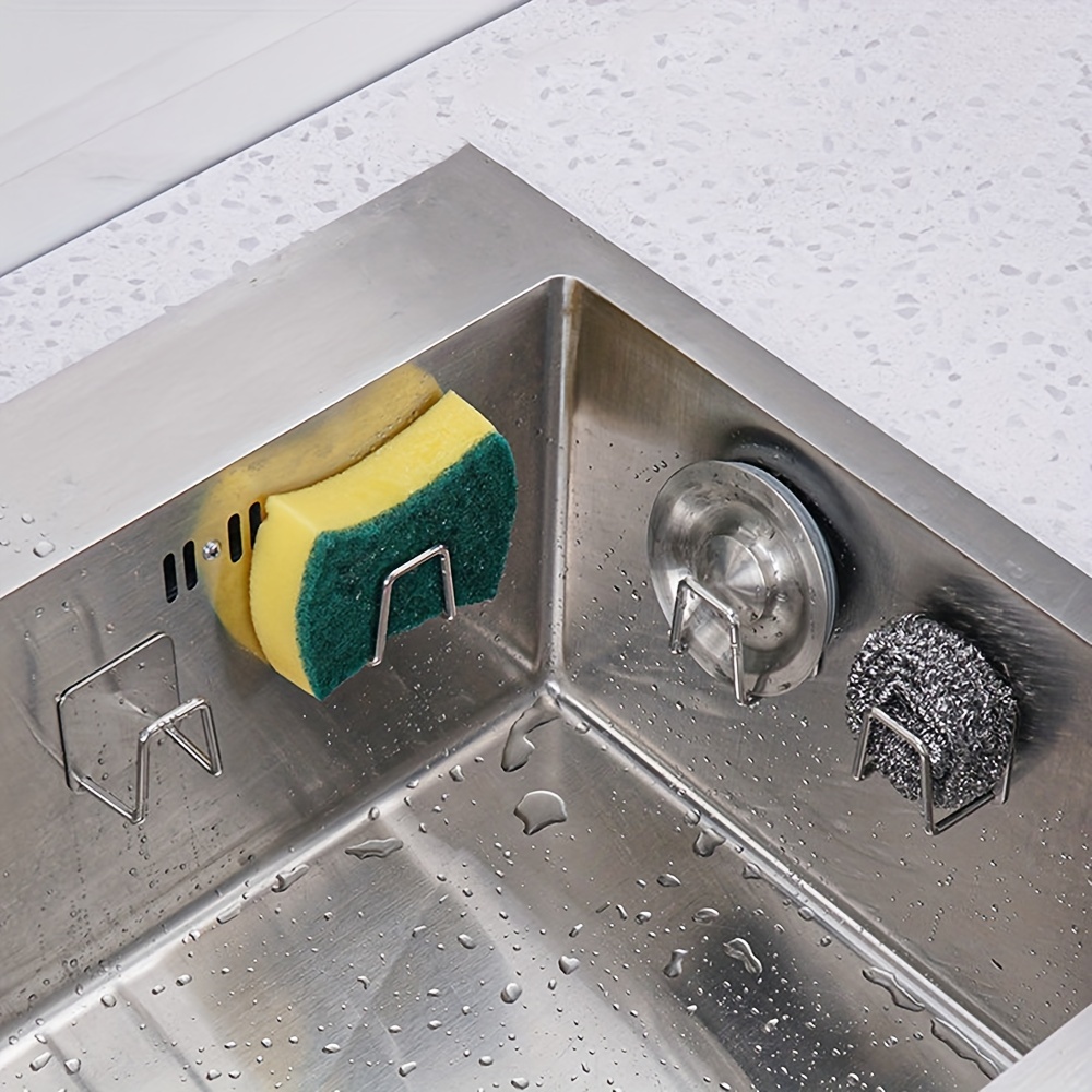Stainless Steel Kitchen Sink Shelves, Sponge Stands, Sticky Drain Dry Racks, Kitchen Wall Hooks, Accessories, Storage Organizers - Image 6