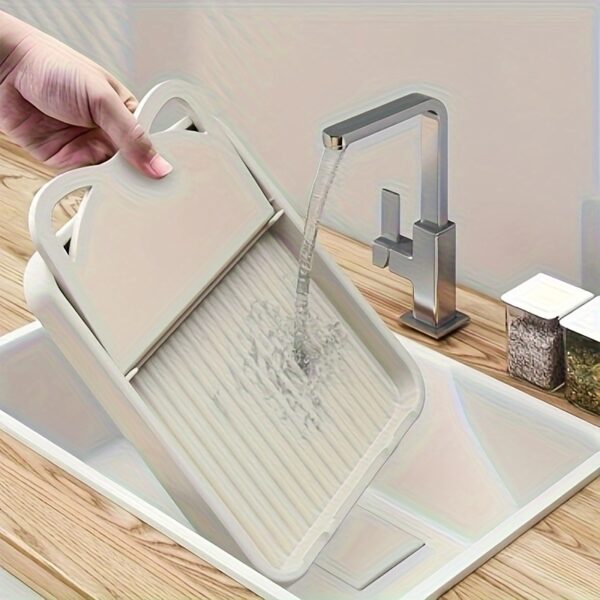 1pc Multifunctional Kitchen Organizer - Foldable Plastic Pot Lid & Utensil Holder, Wall-Mounted Storage Rack for Spoons, Shovels, and Cooking Tools, Space-Saving Countertop or Sink Caddy, Portable Sink Caddy | Foldable Design | Durable Plastic, Kitchen Organizers And Storage