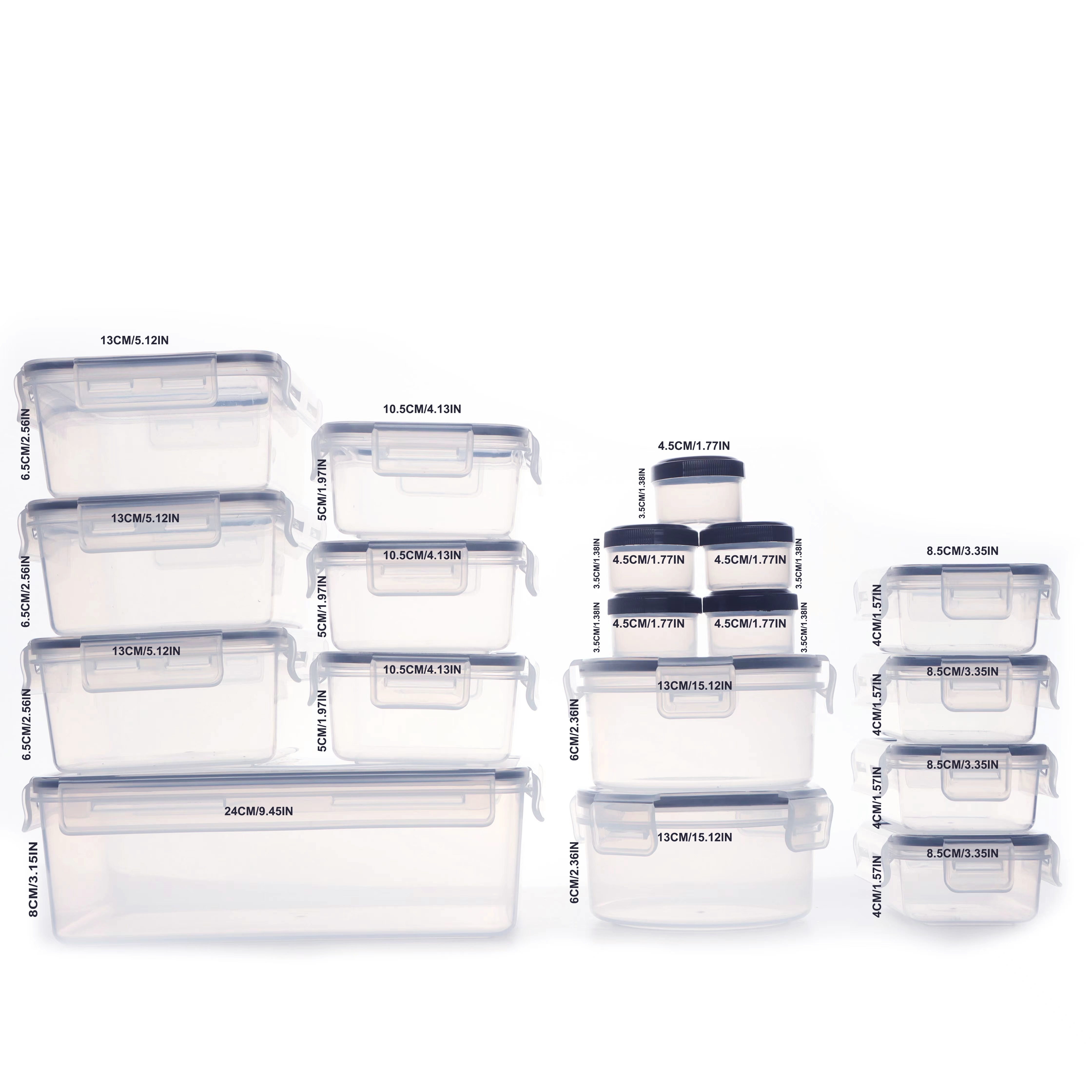 18 Pack Food Storage Containers With Airtight Lids: Leak-Proof Plastic Containers For Kitchen Organization, Meal Prep, Lunch Containers Organization