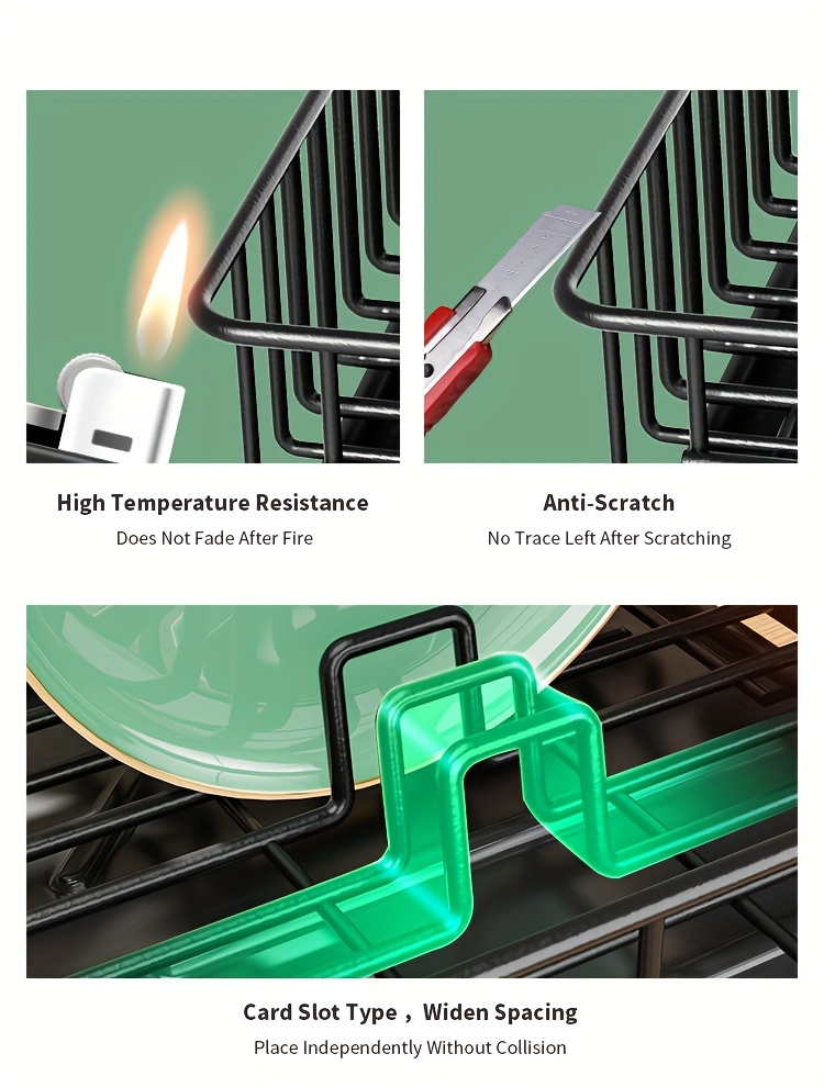 1pc Dish Drying Rack With Cutlery Holder And Drainboard For Kitchen Counter, Dish Drainer With Knife And Fork Holder, Easy Installation, Kitchen Organization, Balck