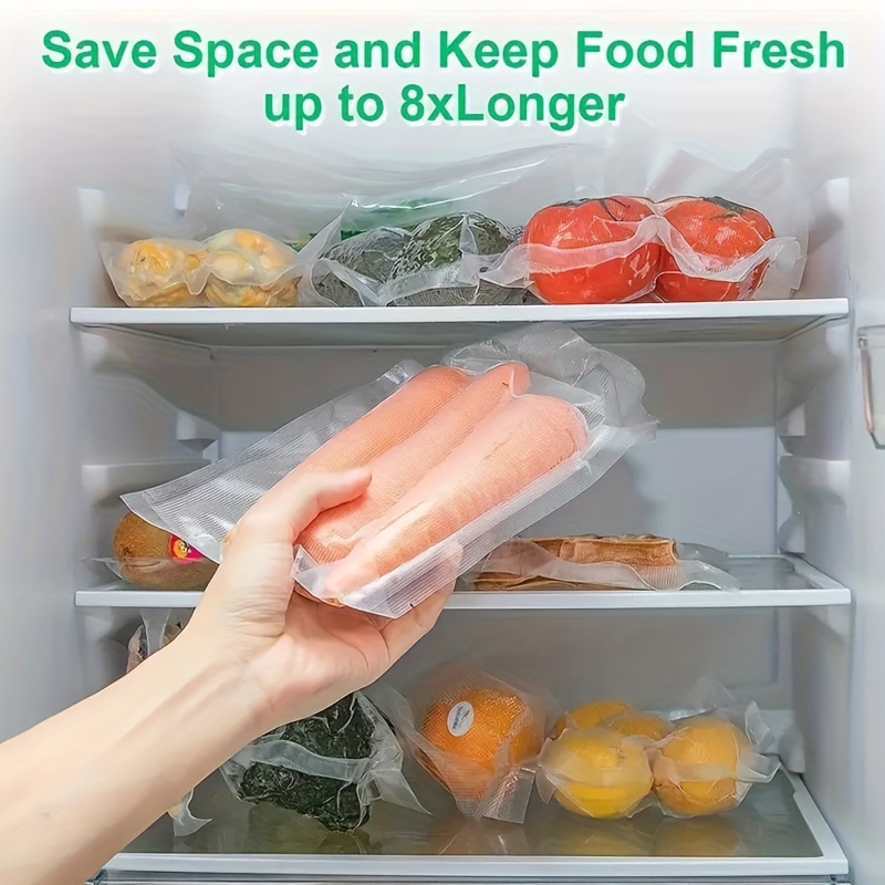 Transparent Embossed Vacuum Sealed Food Storage Bag, Space-Saving Plastic Material, No Electricity Needed, for Vacuum Preservation Machine, Food Packaging