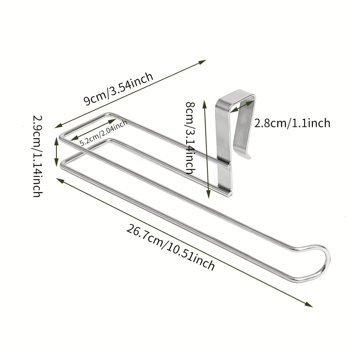 1pc Stainless Steel Roller Paper Holder, Traceless Punch Free Kitchen Paper Holder, Oil-free Dishcloth Holder, Towel Holder Rack, For Kitchen Bathroom