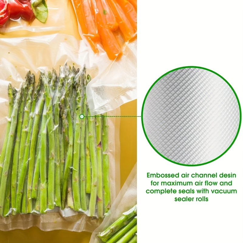 Transparent Embossed Vacuum Sealed Food Storage Bag, Space-Saving Plastic Material, No Electricity Needed, for Vacuum Preservation Machine, Food Packaging