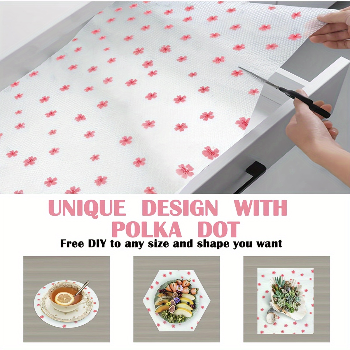 1 Roll/4pcs Cherry Blossom Shelf Liners, Washable Refrigerator Mat, Waterproof Oil-proof And Stain-proof Cuttable Drawer Mat, Non-Slip Fridge Liner Mats, Cover Pads For Freezer, Glass Shelf Cupboard Cabinet, Home Kitchen Supplies
