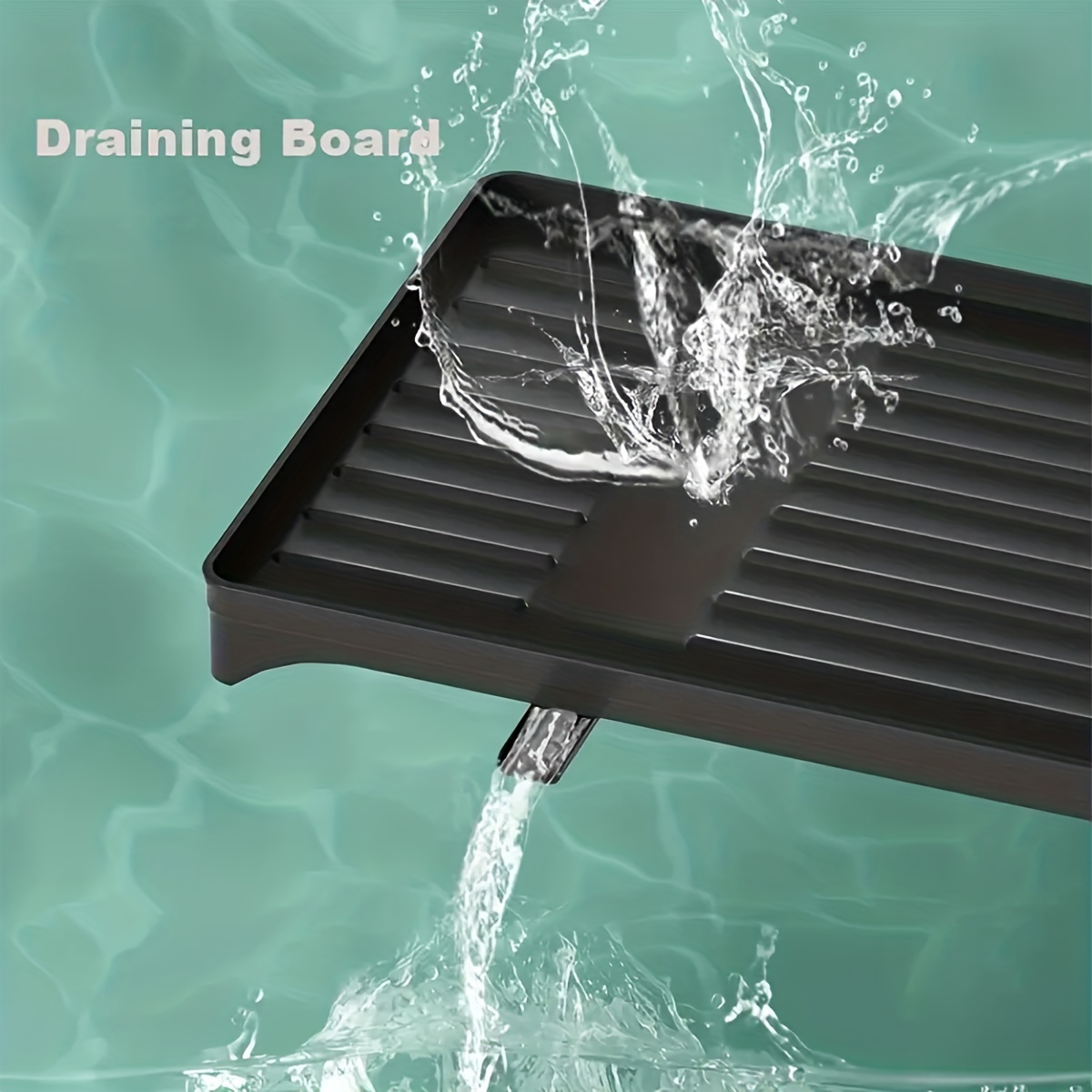 2-in-1 Detachable Dish Rack with Drainboard - Carbon Steel Kitchen Organizer for Dishes, Cutting Boards & Utensils - Space-Saving Storage Solution, Black & White, Sticky Board, Cutlery Rack, Kitchen Accessories