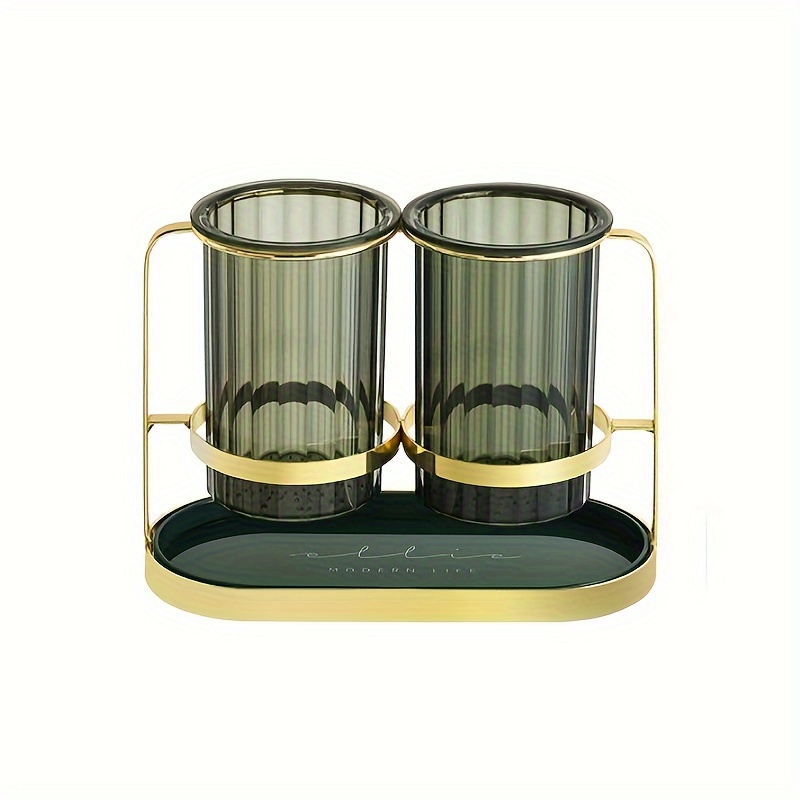 Luxury Metal & Plastic Cutlery Holder, Wall-Mounted Kitchen Utensil Caddy, Non-Food Contact, Modern Drainage Storage Rack for Knives, Forks, Spoons, Chopsticks Basket - Image 5