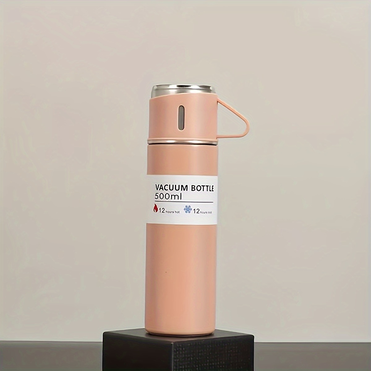 1pc 500ml/16.9oz Stainless Steel Insulation Water Cup With/Without 2Cup Lids, Double Layered Leakproof Water Bottle, Suitable ForMountaineering, Cycling, Camping, Birthday Gifts