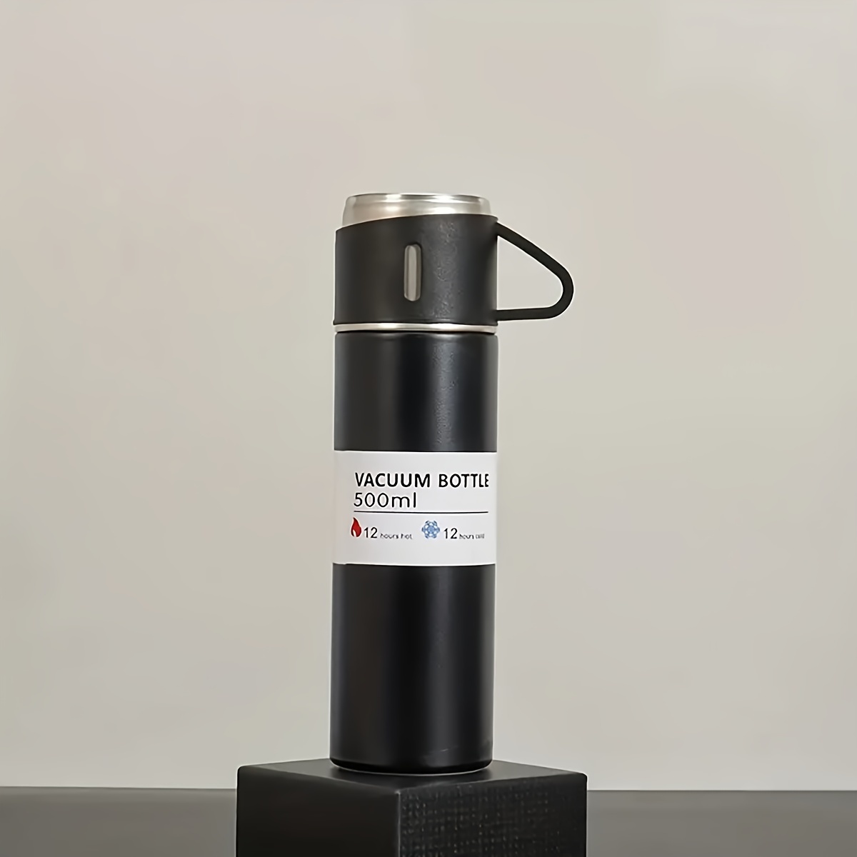 1pc 500ml/16.9oz Stainless Steel Insulation Water Cup With/Without 2Cup Lids, Double Layered Leakproof Water Bottle, Suitable ForMountaineering, Cycling, Camping, Birthday Gifts