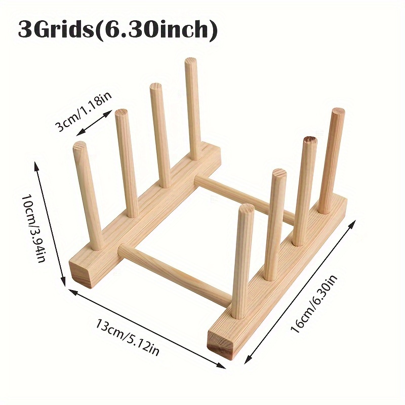 1pc Wooden Plate Racks Dish Stand Holder, Kitchen Storage Cabinet Organizer For Dish/Plate/Bowl/Cup/Pot Lid/Cutting Board, Drain Rack For Kitchen Utensils, Kitchen Cabinet Organizer, Kitchen Organizer