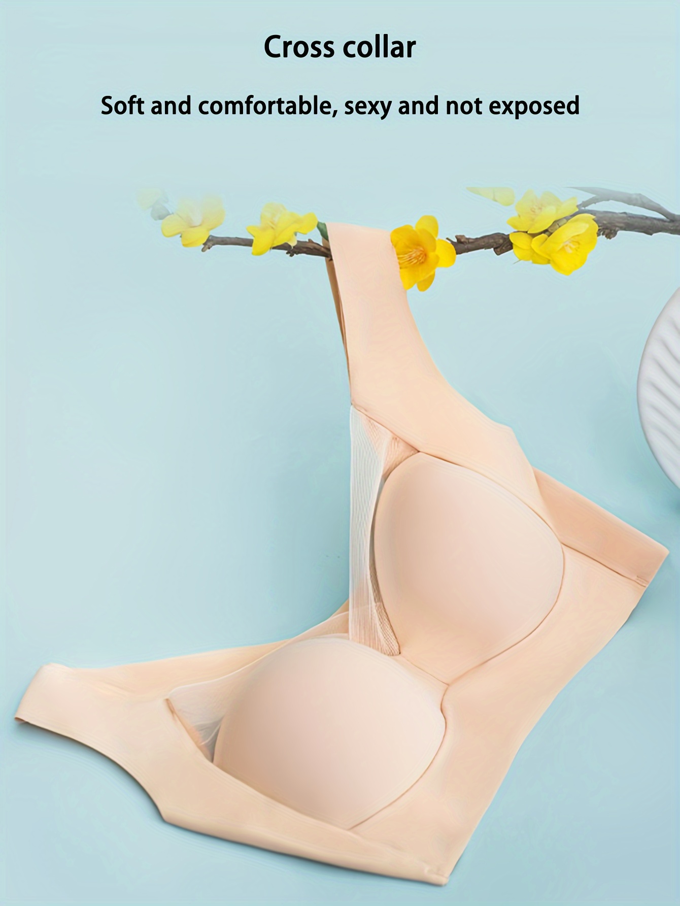 Solid Color Sexy No Steel Ring Women'S Underwear Comfortable Breathable Gathered Vest Bra Underwear