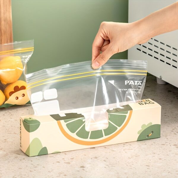15/20/30pcs Cartoon Pattern Reusable Storage Zipper Bag, Sub-Packaging Bag, Fresh-keeping Bag, Anti-odor Leak-Proof Freezer Bag For Fruits, Vegetables, Grains, Home Kitchen Supplies