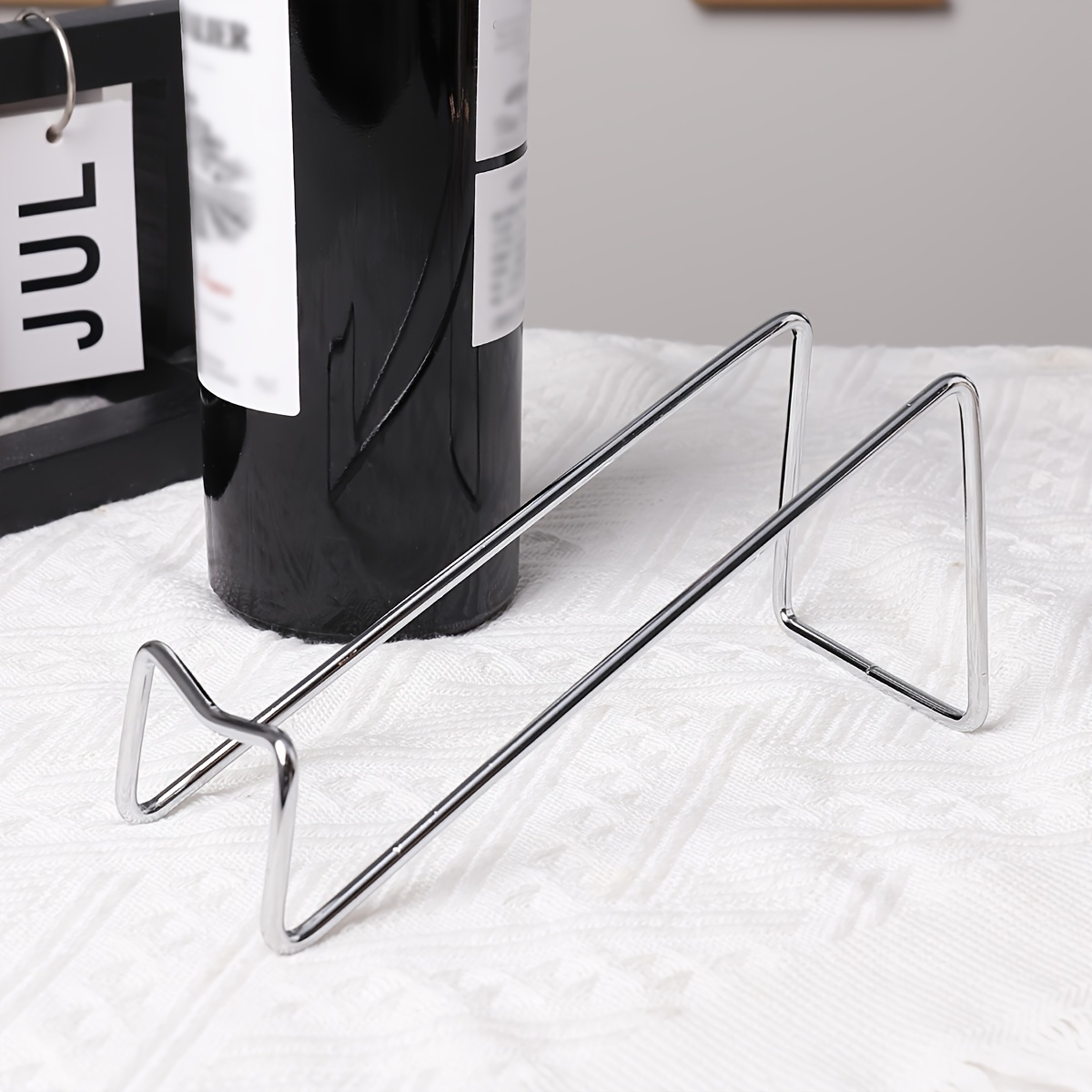 1pc Elegant Cast Iron Wine Rack - Stacked Design, Durable & Heat-Resistant, Ideal for Home & Bar Use, Wine Display | Modern Wine Holder | Durable Wine Rack