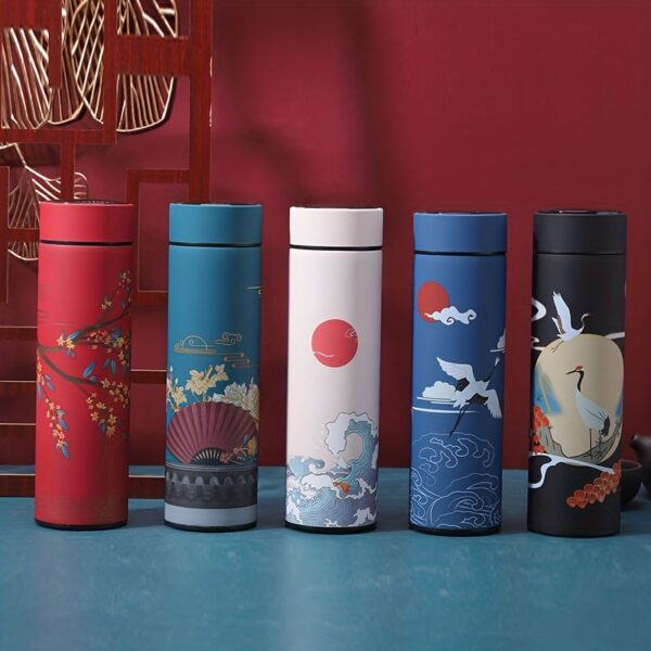 304 Stainless Steel Vacuum Cup Cup with a Chinese Style, Trendy And Creative Water Cup for Artsy Men And Women, Portable Tea Brewing Mug.