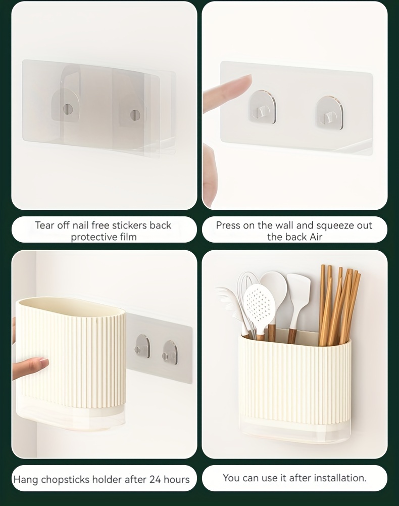 1pc Utensil Holder, Countertop Knife & Fork Storage Drain Box, Multifunctional Plastic Rectangular Drainage Fridge Box, For Spatula, Spoon, Knife, Chopsticks And Fork, Household Storage Supplies